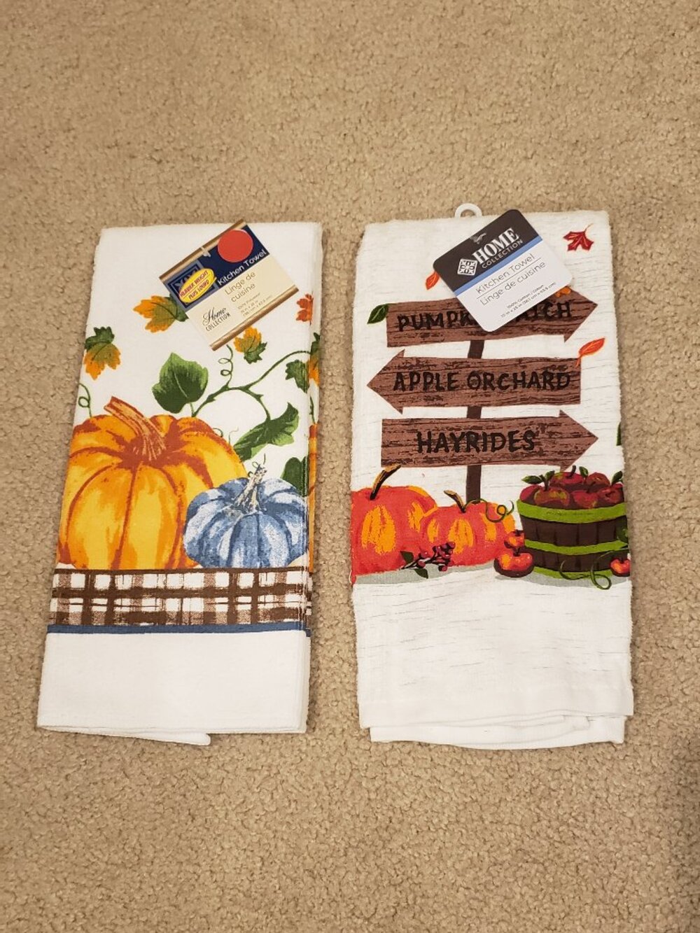 FALL SEASON KITCHEN TOWELS (NEW, SET OF 2)